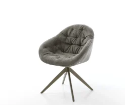 DrehstuhlGaio-Flex Bouclé Soft Schlamm Kreuzgestell breit Effektfinish Titan 360° drehbar Wippfunktion Sofort versandfertig