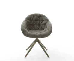 DrehstuhlGaio-Flex Bouclé Soft Schlamm Kreuzgestell breit Effektfinish Titan 360° drehbar Wippfunktion Sofort versandfertig