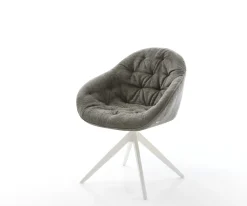 DrehstuhlGaio-Flex Bouclé Soft Schlamm Kreuzgestell breit Weiß 360° drehbar Wippfunktion Sofort versandfertig