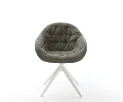 DrehstuhlGaio-Flex Bouclé Soft Schlamm Kreuzgestell breit Weiß 360° drehbar Wippfunktion Sofort versandfertig