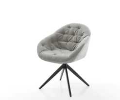 DrehstuhlGaio-Flex Strukturstoff Soft Grau Kreuzgestell breit Schwarz 360° drehbar Wippfunktion Sofort versandfertig