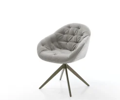 DrehstuhlGaio-Flex Strukturstoff Soft Grau Kreuzgestell breit Effektfinish Titan 360° drehbar Wippfunktion Sofort versandfertig