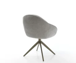 DrehstuhlGaio-Flex Strukturstoff Soft Grau Kreuzgestell breit Effektfinish Titan 360° drehbar Wippfunktion Sofort versandfertig