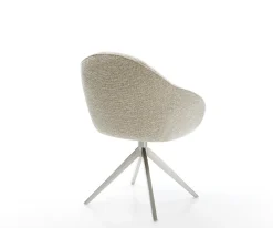 DrehstuhlGaio-Flex Webstoff Soft Beige Kreuzgestell breit Edelstahl 360° drehbar Wippfunktion Sofort versandfertig