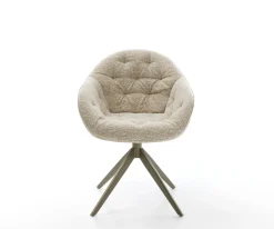 DrehstuhlGaio-Flex Webstoff Soft Beige Kreuzgestell breit Effektfinish Titan 360° drehbar Wippfunktion Sofort versandfertig