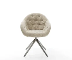 DrehstuhlGaio-Flex Webstoff Soft Beige Kreuzgestell breit Graphit 360° drehbar Wippfunktion Sofort versandfertig