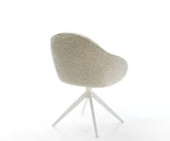 DrehstuhlGaio-Flex Webstoff Soft Beige Kreuzgestell breit Weiß 360° drehbar Wippfunktion Sofort versandfertig