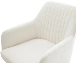 DrehstuhlGreg-Flex Bouclé Soft Beige Fußkreuz Edelstahl 360° drehbar Wippfunktion Taschenfederkern Sofort versandfertig