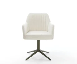 DrehstuhlGreg-Flex Bouclé Soft Beige Fußkreuz Effektfinish Titan 360° drehbar Wippfunktion Taschenfederkern Sofort versandfertig