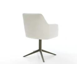 DrehstuhlGreg-Flex Bouclé Soft Beige Fußkreuz Effektfinish Titan 360° drehbar Wippfunktion Taschenfederkern Sofort versandfertig