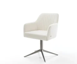 DrehstuhlGreg-Flex Bouclé Soft Beige Fußkreuz Graphit 360° drehbar Wippfunktion Taschenfederkern Sofort versandfertig