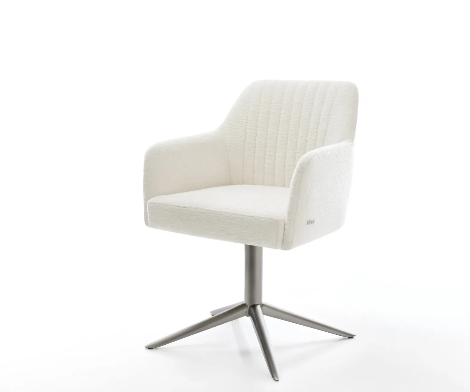 DrehstuhlGreg-Flex Bouclé Soft Beige Fußkreuz Graphit 360° drehbar Wippfunktion Taschenfederkern Sofort versandfertig