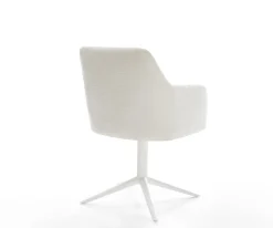 DrehstuhlGreg-Flex Bouclé Soft Beige Fußkreuz Weiß 360° drehbar Wippfunktion Taschenfederkern Sofort versandfertig