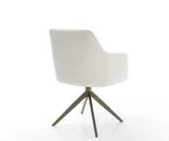 DrehstuhlGreg-Flex Bouclé Soft Beige Kreuzgestell breit Effektfinish Titan 360° drehbar Wippfunktion Taschenfederkern Sofort versandfertig