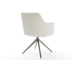 DrehstuhlGreg-Flex Bouclé Soft Beige Kreuzgestell breit Graphit 360° drehbar Wippfunktion Taschenfederkern Sofort versandfertig
