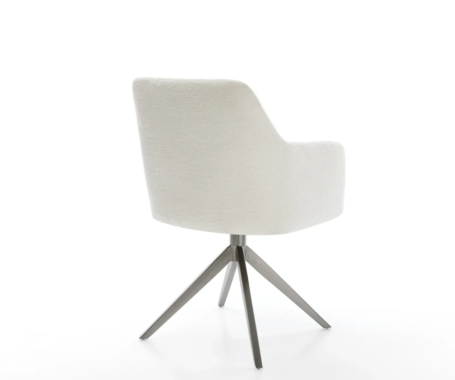 DrehstuhlGreg-Flex Bouclé Soft Beige Kreuzgestell breit Graphit 360° drehbar Wippfunktion Taschenfederkern Sofort versandfertig