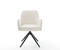 DrehstuhlGreg-Flex Bouclé Soft Beige Kreuzgestell breit Schwarz 360° drehbar Wippfunktion Taschenfederkern Sofort versandfertig