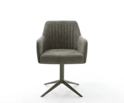 DrehstuhlGreg-Flex Bouclé Soft Schlamm Fußkreuz Effektfinish Titan 360° drehbar Wippfunktion Taschenfederkern Sofort versandfertig