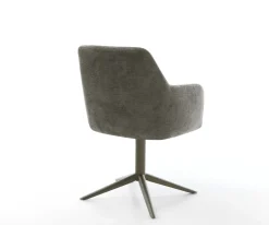 DrehstuhlGreg-Flex Bouclé Soft Schlamm Fußkreuz Effektfinish Titan 360° drehbar Wippfunktion Taschenfederkern Sofort versandfertig