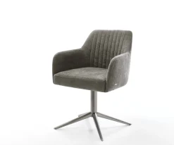 DrehstuhlGreg-Flex Bouclé Soft Schlamm Fußkreuz Graphit 360° drehbar Wippfunktion Taschenfederkern Sofort versandfertig