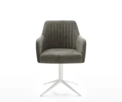 DrehstuhlGreg-Flex Bouclé Soft Schlamm Fußkreuz Weiß 360° drehbar Wippfunktion Taschenfederkern Sofort versandfertig