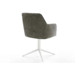 DrehstuhlGreg-Flex Bouclé Soft Schlamm Fußkreuz Weiß 360° drehbar Wippfunktion Taschenfederkern Sofort versandfertig