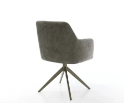 DrehstuhlGreg-Flex Bouclé Soft Schlamm Kreuzgestell breit Effektfinish Titan 360° drehbar Wippfunktion Taschenfederkern Sofort versandfertig