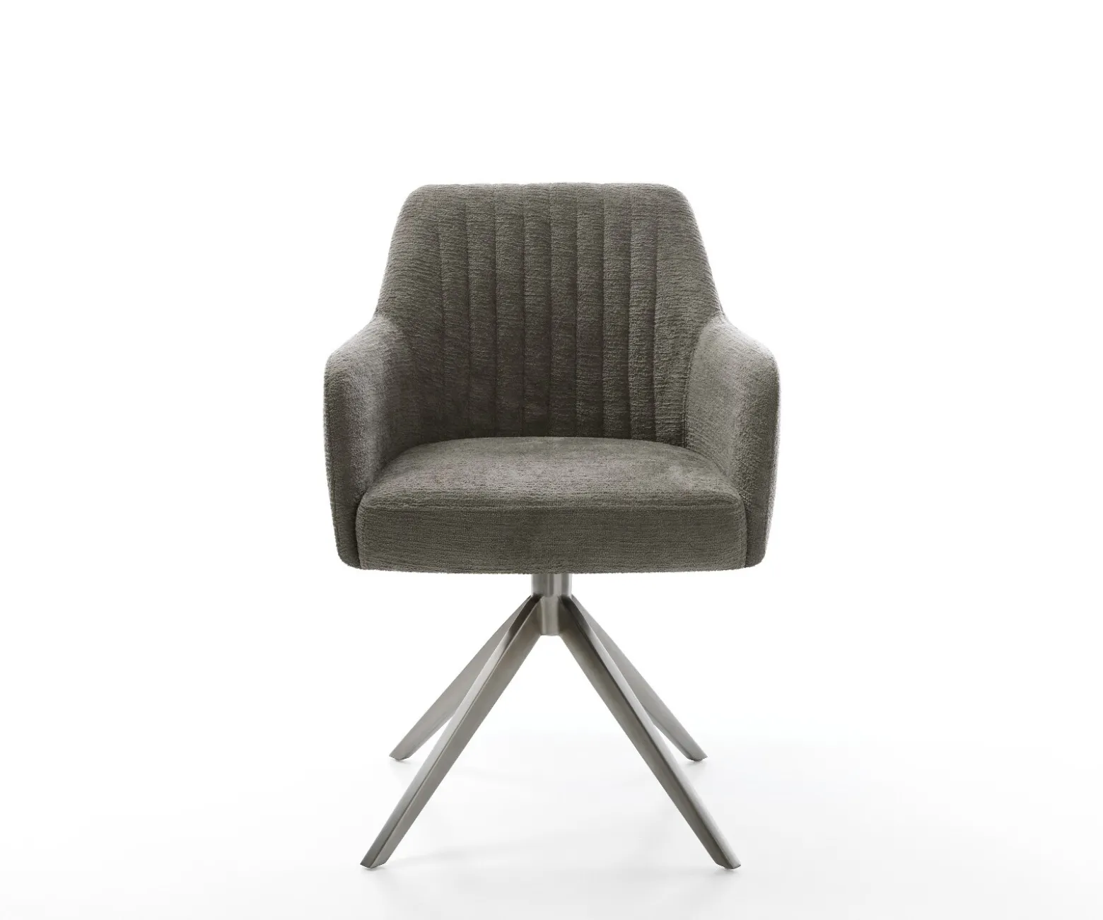 DrehstuhlGreg-Flex Bouclé Soft Schlamm Kreuzgestell breit Graphit 360° drehbar Wippfunktion Taschenfederkern Sofort versandfertig