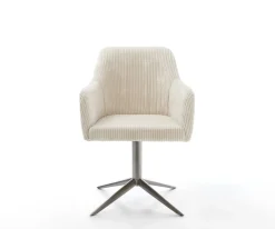 DrehstuhlGreg-Flex Cord Beige Fußkreuz Graphit 360° drehbar Wippfunktion Taschenfederkern Sofort versandfertig