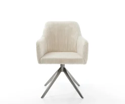 DrehstuhlGreg-Flex Cord Beige Kreuzgestell breit Graphit 360° drehbar Wippfunktion Taschenfederkern Sofort versandfertig