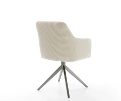 DrehstuhlGreg-Flex Cord Beige Kreuzgestell breit Graphit 360° drehbar Wippfunktion Taschenfederkern Sofort versandfertig