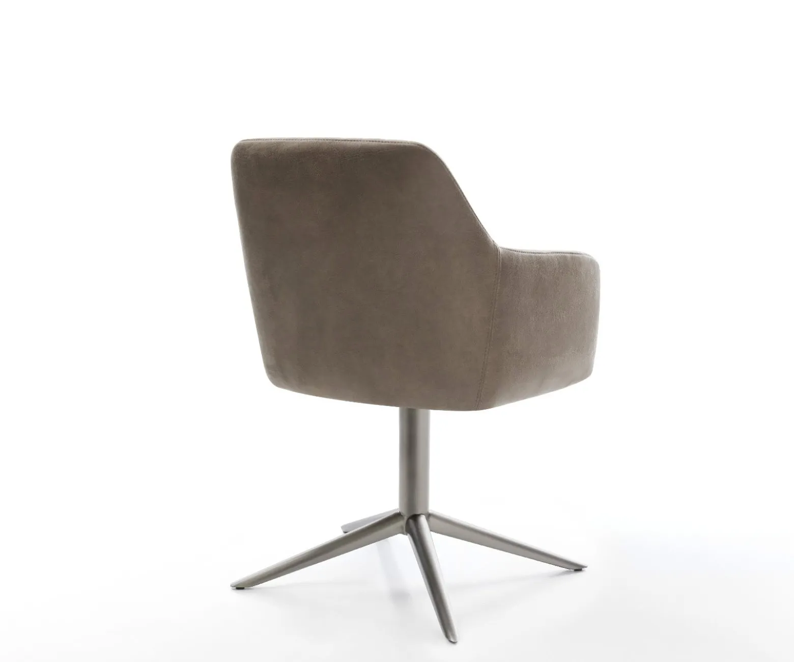 DrehstuhlGreg-Flex Mikrofaser Taupe Vintage Fußkreuz Graphit 360° drehbar Wippfunktion Taschenfederkern Sofort versandfertig