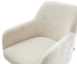 DrehstuhlGreg-Flex Plüsch Creme-Weiß Fußkreuz Effektfinish Titan 360° drehbar Wippfunktion Taschenfederkern Sofort versandfertig