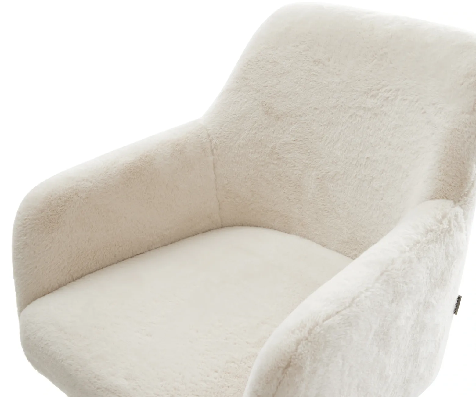 DrehstuhlGreg-Flex Plüsch Creme-Weiß Kreuzgestell breit Graphit 360° drehbar Wippfunktion Taschenfederkern Sofort versandfertig