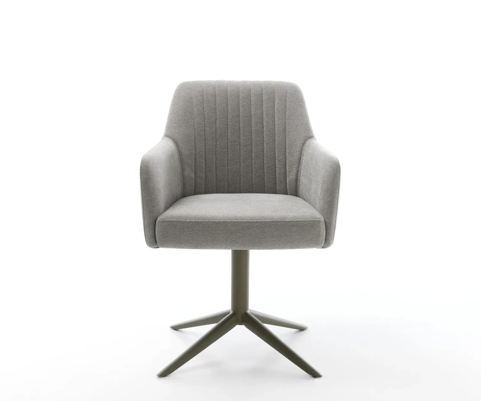 DrehstuhlGreg-Flex Strukturstoff Soft Grau Fußkreuz Effektfinish Titan 360° drehbar Wippfunktion Taschenfederkern Sofort versandfertig