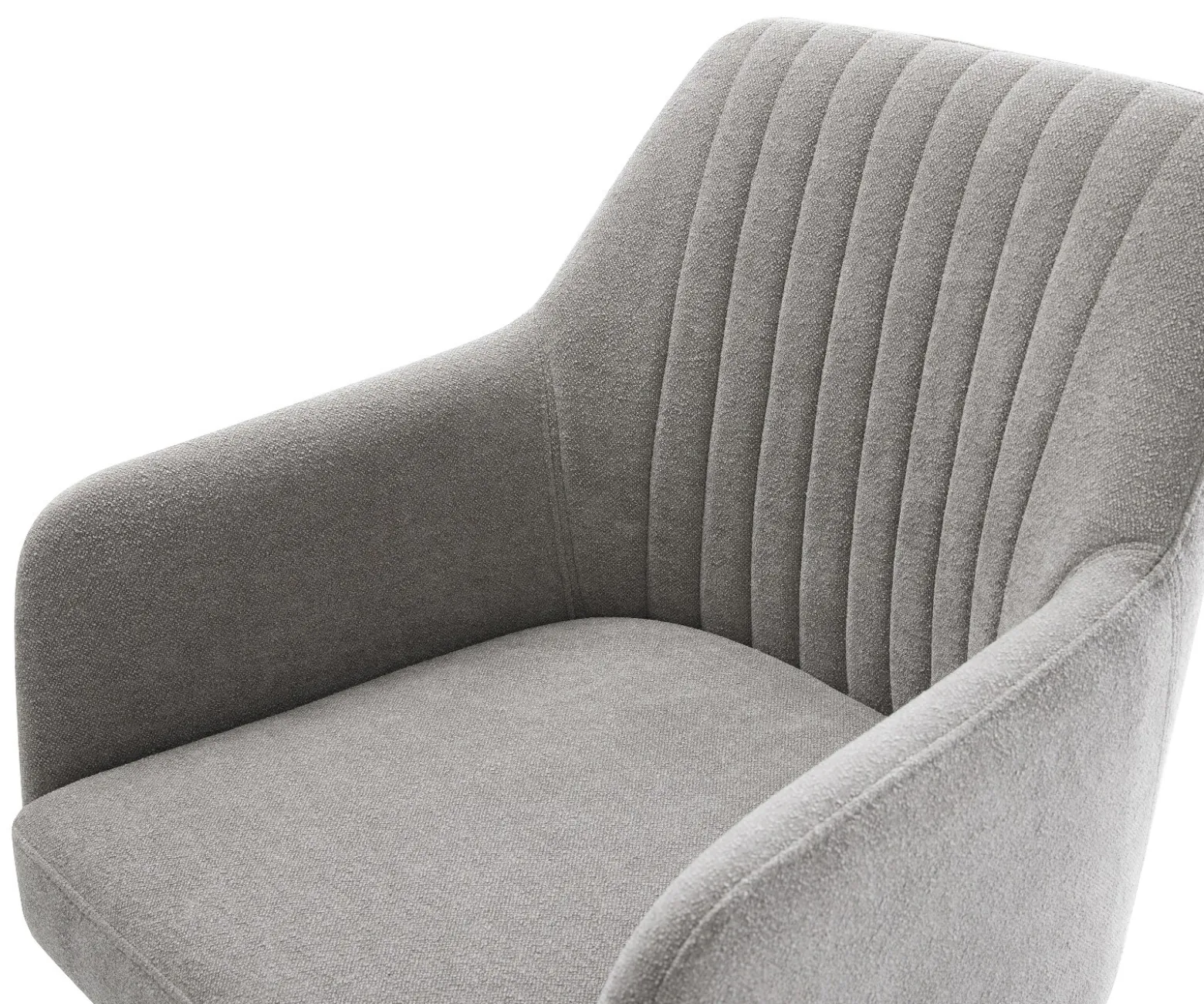 DrehstuhlGreg-Flex Strukturstoff Soft Grau Fußkreuz Effektfinish Titan 360° drehbar Wippfunktion Taschenfederkern Sofort versandfertig