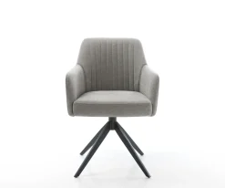 DrehstuhlGreg-Flex Strukturstoff Soft Grau Kreuzgestell breit Schwarz 360° drehbar Wippfunktion Taschenfederkern Sofort versandfertig
