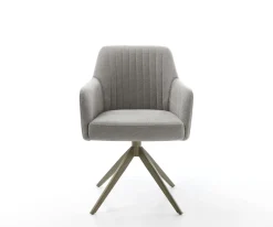 DrehstuhlGreg-Flex Strukturstoff Soft Grau Kreuzgestell breit Effektfinish Titan 360° drehbar Wippfunktion Taschenfederkern Sofort versandfertig