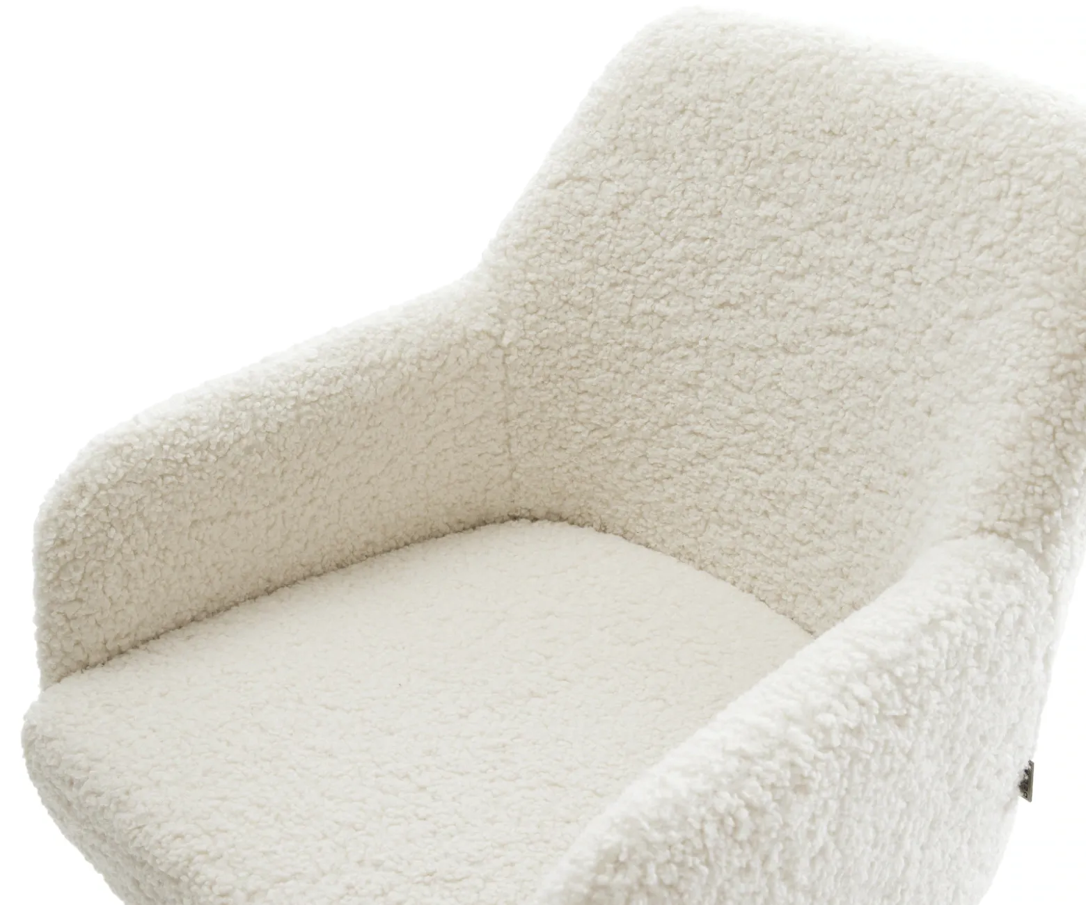 DrehstuhlGreg-Flex Teddystoff Beige Kreuzgestell breit Graphit 360° drehbar Wippfunktion Taschenfederkern Sofort versandfertig