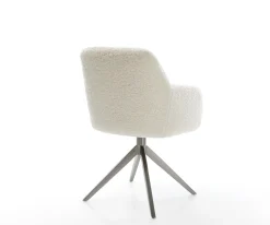 DrehstuhlGreg-Flex Teddystoff Beige Kreuzgestell breit Graphit 360° drehbar Wippfunktion Taschenfederkern Sofort versandfertig