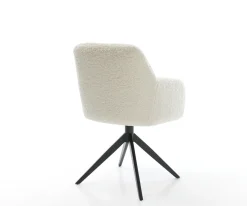 DrehstuhlGreg-Flex Teddystoff Beige Kreuzgestell breit Schwarz 360° drehbar Wippfunktion Taschenfederkern Sofort versandfertig