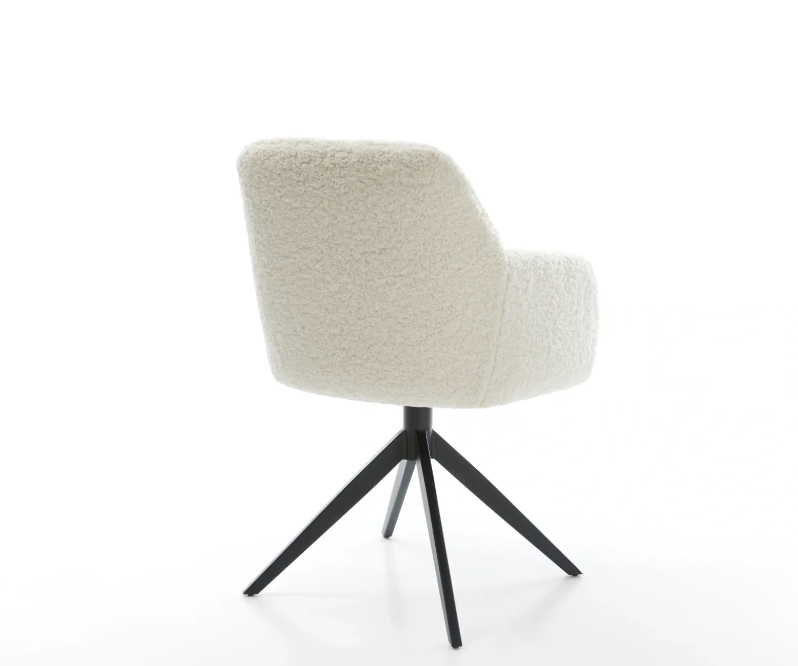 DrehstuhlGreg-Flex Teddystoff Beige Kreuzgestell breit Schwarz 360° drehbar Wippfunktion Taschenfederkern Sofort versandfertig