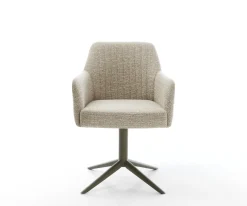 DrehstuhlGreg-Flex Webstoff Soft Beige Fußkreuz Effektfinish Titan 360° drehbar Wippfunktion Taschenfederkern Sofort versandfertig