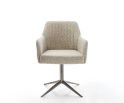 DrehstuhlGreg-Flex Webstoff Soft Beige Fußkreuz Graphit 360° drehbar Wippfunktion Taschenfederkern Sofort versandfertig