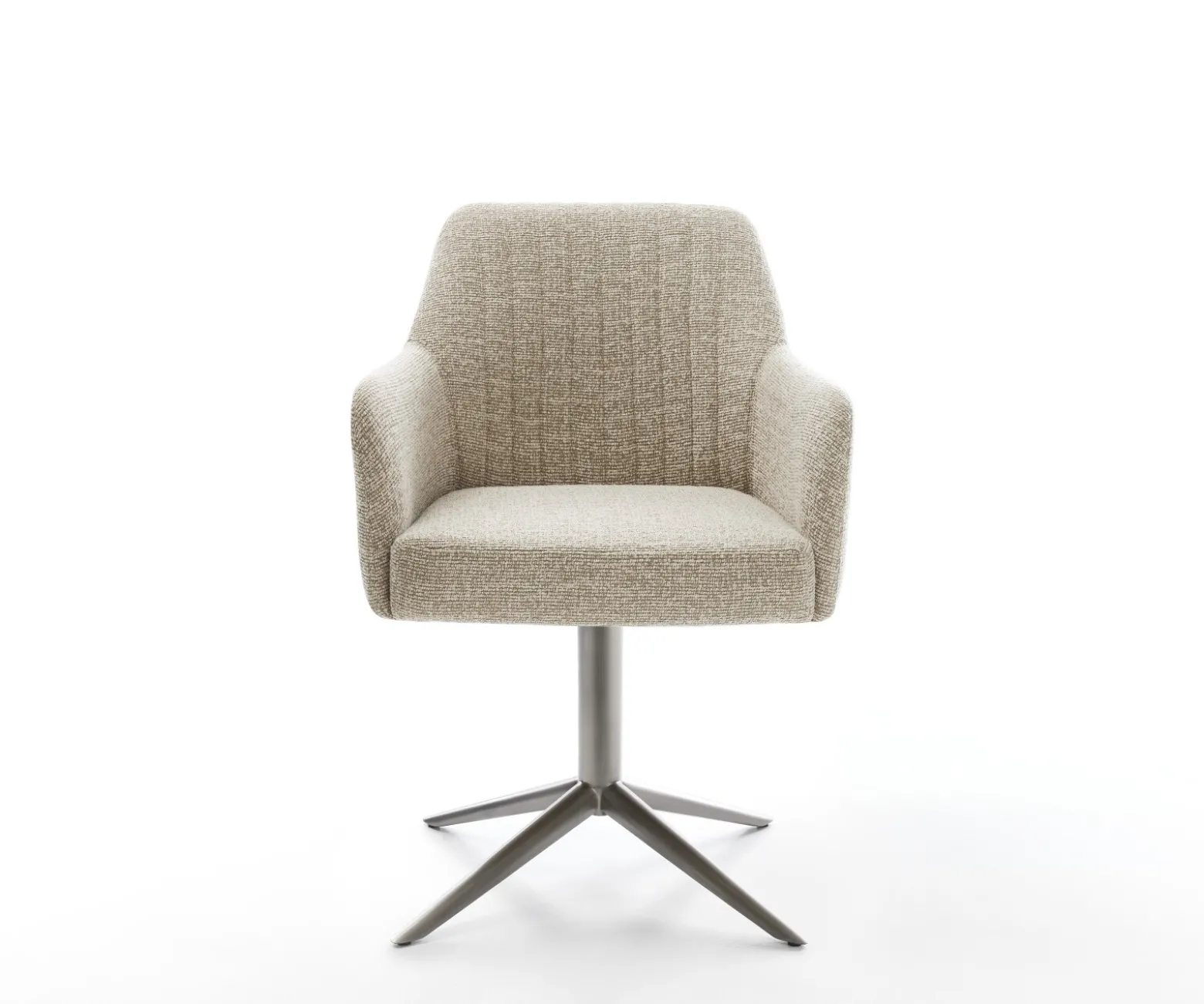 DrehstuhlGreg-Flex Webstoff Soft Beige Fußkreuz Graphit 360° drehbar Wippfunktion Taschenfederkern Sofort versandfertig