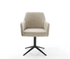 DrehstuhlGreg-Flex Webstoff Soft Beige Fußkreuz Schwarz 360° drehbar Wippfunktion Taschenfederkern Sofort versandfertig