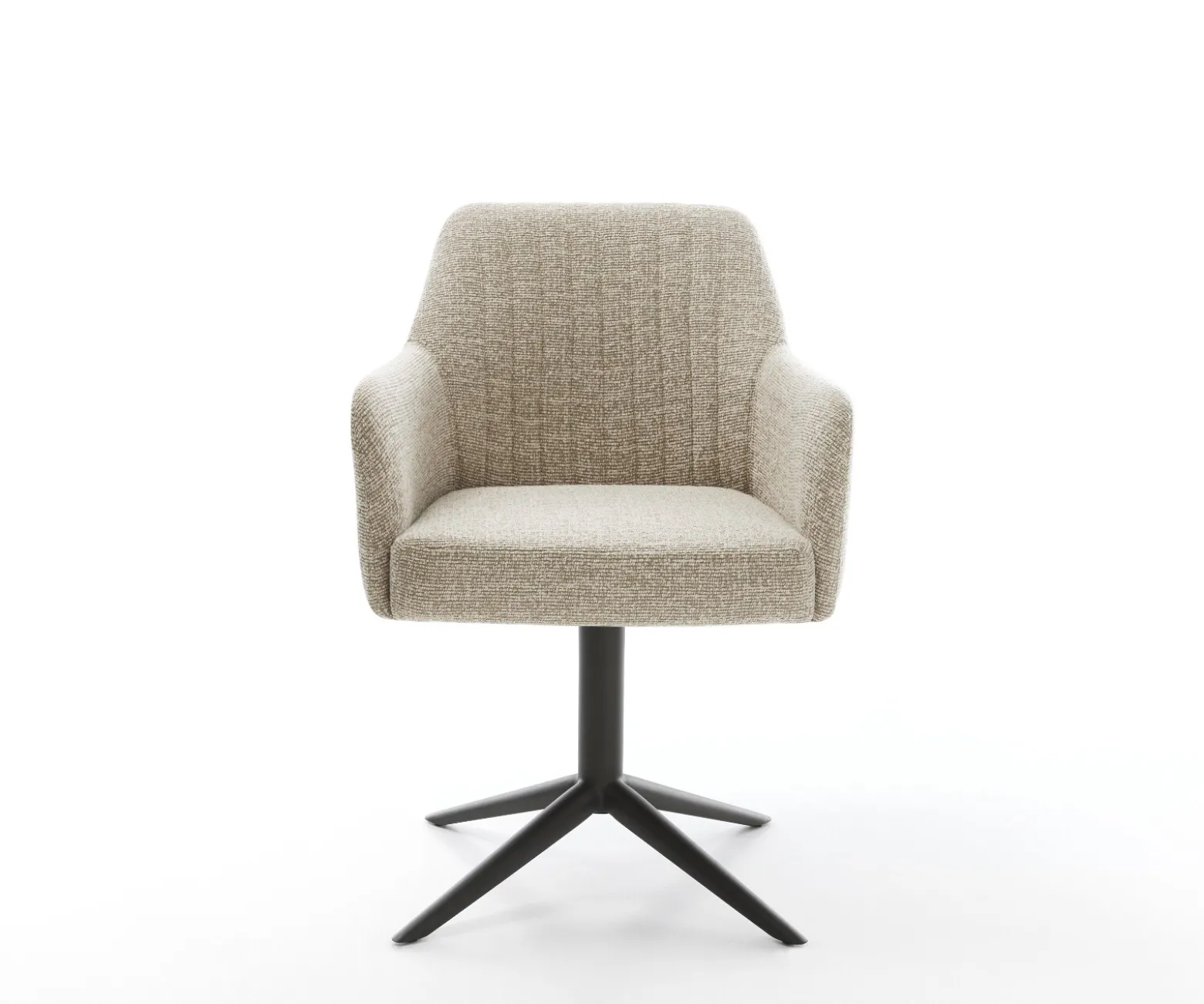 DrehstuhlGreg-Flex Webstoff Soft Beige Fußkreuz Schwarz 360° drehbar Wippfunktion Taschenfederkern Sofort versandfertig
