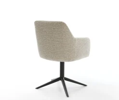 DrehstuhlGreg-Flex Webstoff Soft Beige Fußkreuz Schwarz 360° drehbar Wippfunktion Taschenfederkern Sofort versandfertig
