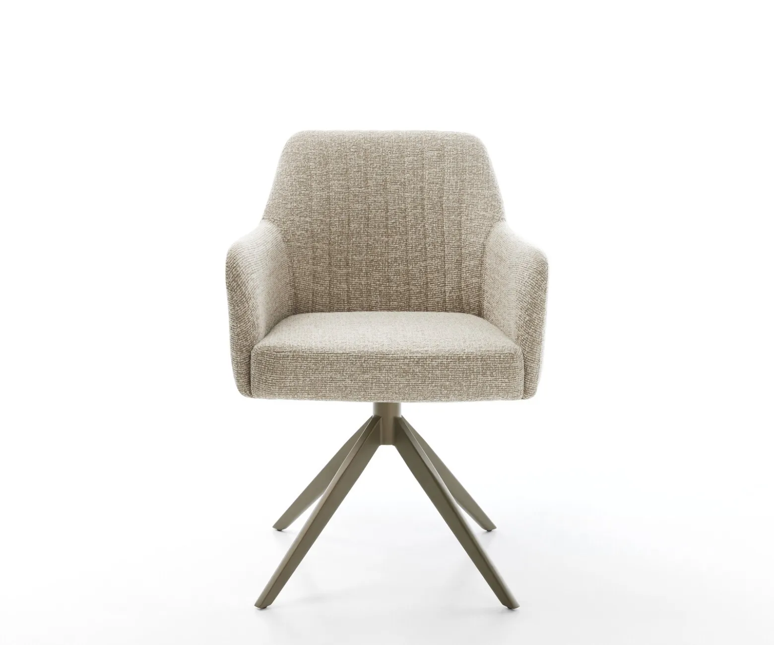 DrehstuhlGreg-Flex Webstoff Soft Beige Kreuzgestell breit Effektfinish Titan 360° drehbar Wippfunktion Taschenfederkern Sofort versandfertig