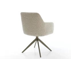 DrehstuhlGreg-Flex Webstoff Soft Beige Kreuzgestell breit Effektfinish Titan 360° drehbar Wippfunktion Taschenfederkern Sofort versandfertig